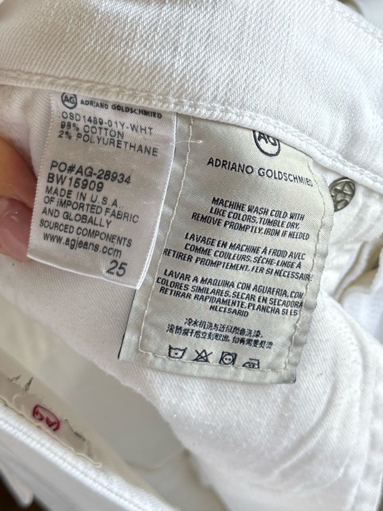 AG Adriano Goldschmied The Hailey Ex-Boyfriend Roll-Up White Shorts | 25 - Picture 7 of 7